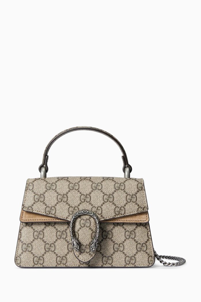 

Mini Dionysus Top-handle Bag in GG Supreme Canvas, Brown