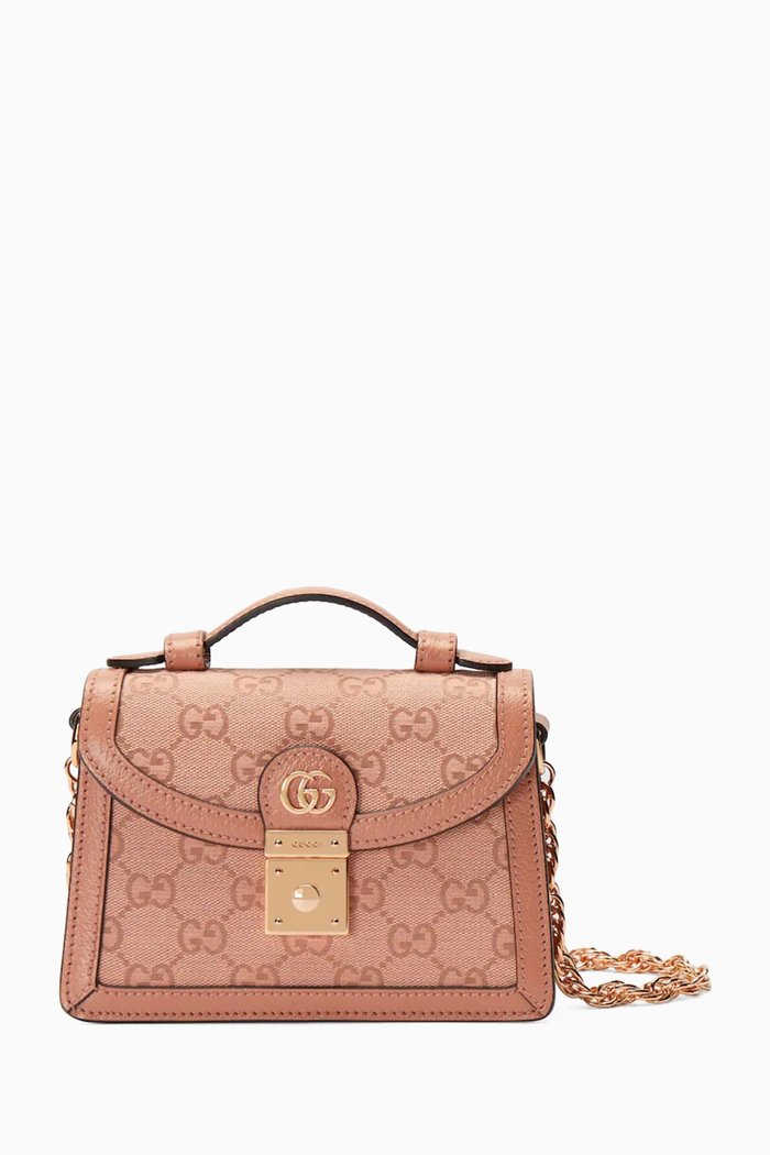 

Mini Ophidia Crossbody Bag in GG Canvas, Pink