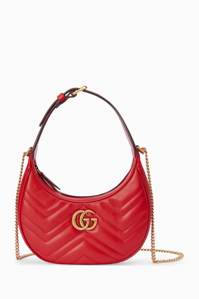

GG Marmont Mini Shoulder Bag in Matelassé Leather, Red
