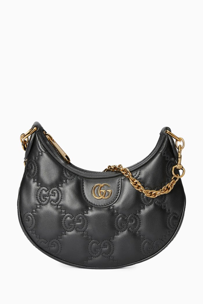 

Mini Shoulder Bag in GG Matelassé leather, Black