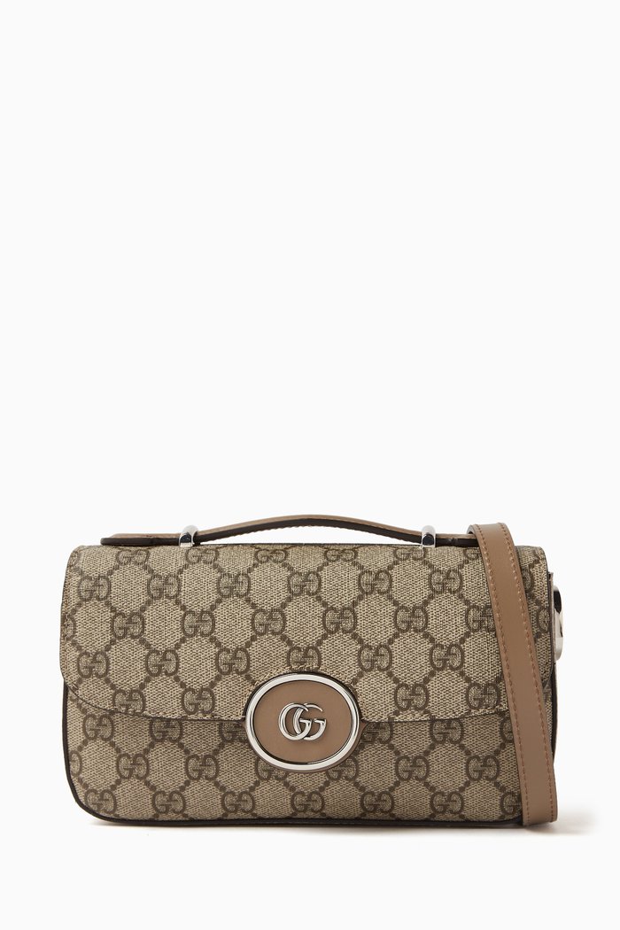 

Mini Shoulder Bag in GG Supreme Canvas, Brown