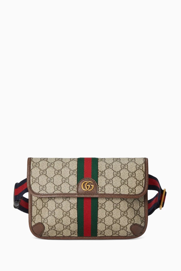 

Small Ophidia Belt Bag in GG Supreme Canvas, Brown