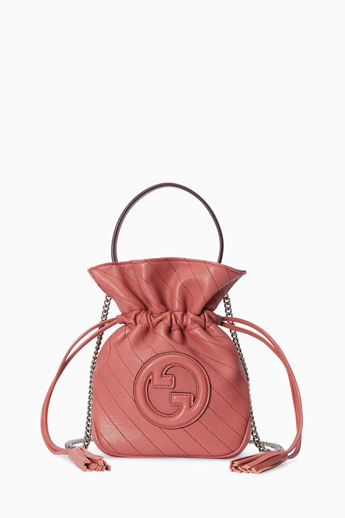 

Mini Blondie Bucket Bag in Leather, Pink
