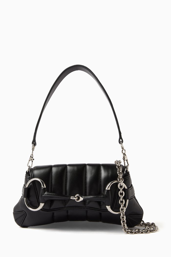 

Horsebit 1955 Clutch Bag in Quilted Leather, Black