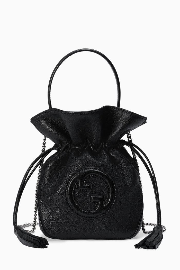 

Mini Blondie Bucket Bag in Leather, Black