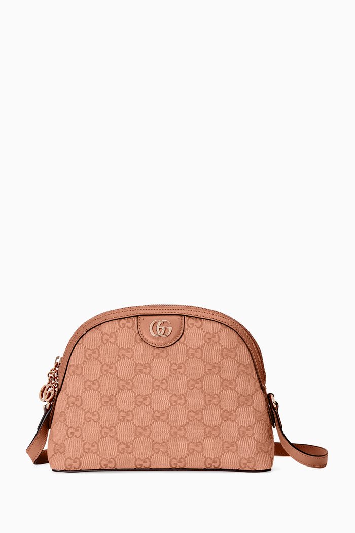 

Small Ophidia Shoulder Bag in GG Canvas, Pink