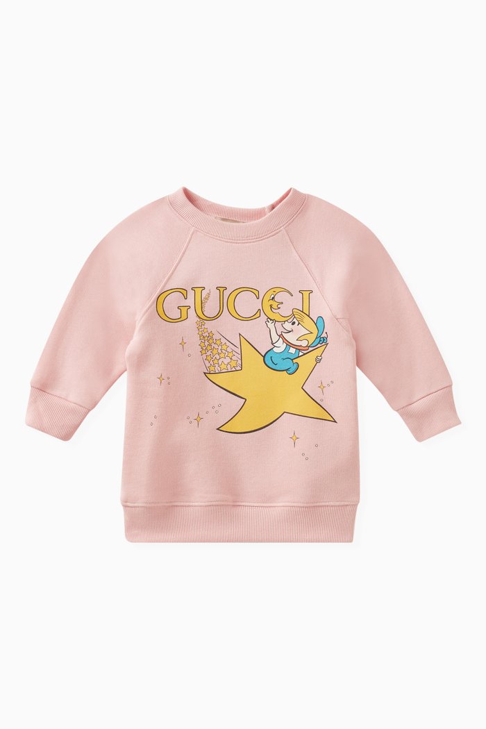 

The Jetsons Print Sweatshirt in Felted Cotton-jersey, Pink