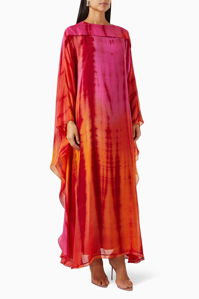 

Tie-dye Printed Kaftan, Multicolour