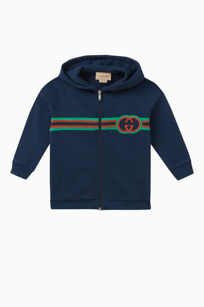 

Logo-motif Jacket in Cotton, Blue