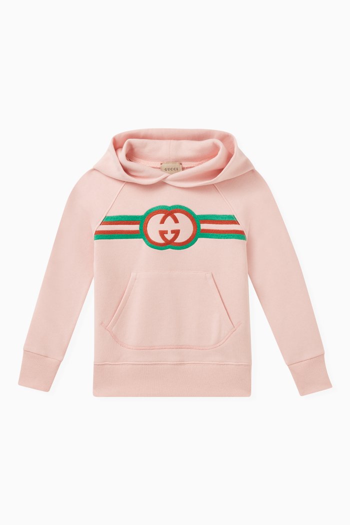 

Logo-motif Hoodie in Cotton, Pink