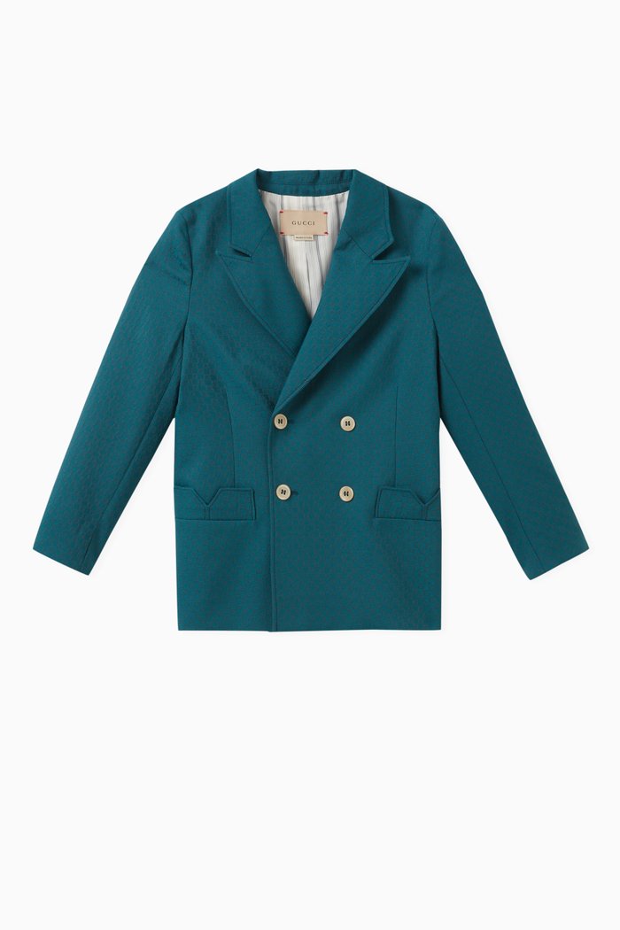 

Monogram-print Jacket in Wool-blend, Green