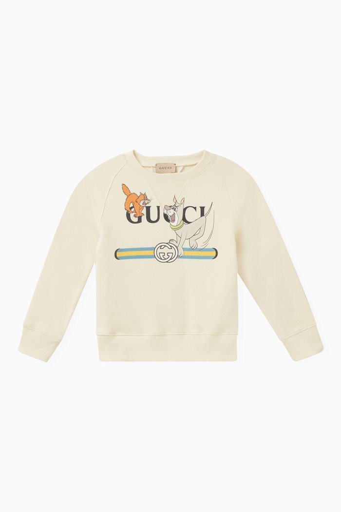 

Graphic Logo Sweatshirt in Cotton, Neutral