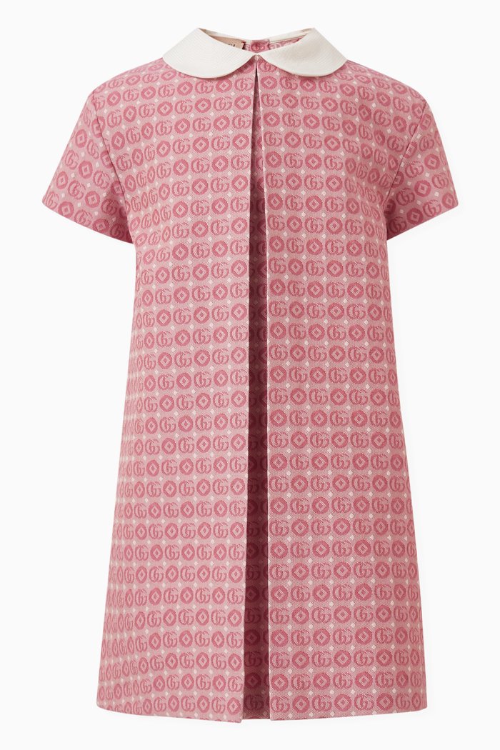 

Logo-motif Dress in Cotton-blend, Pink