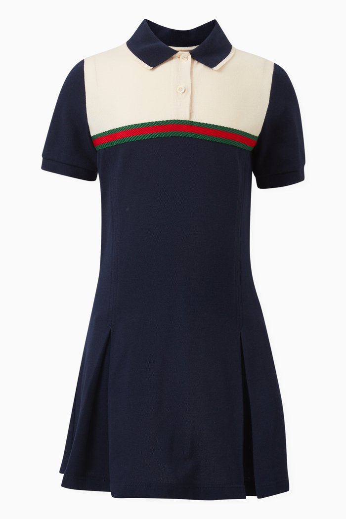 

Logo-stripe Polo Dress in Cotton, Multicolour