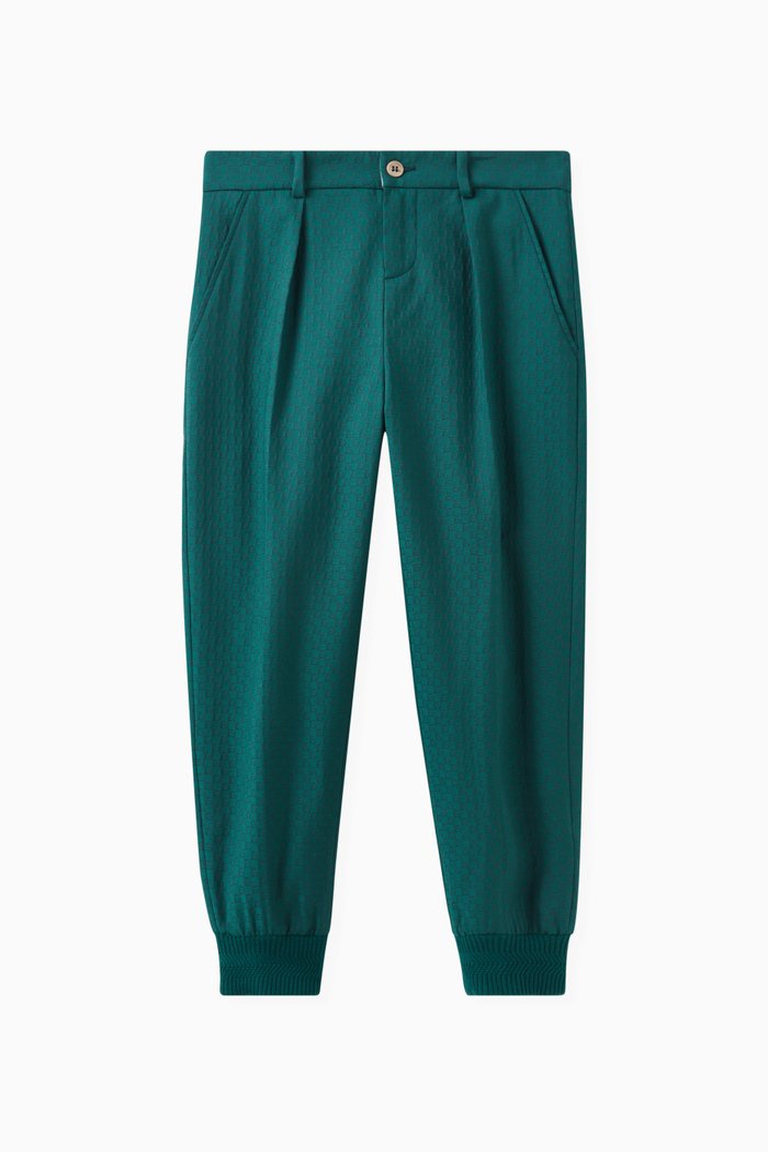 

Mini Square G Trackpants in Wool-blend, Green