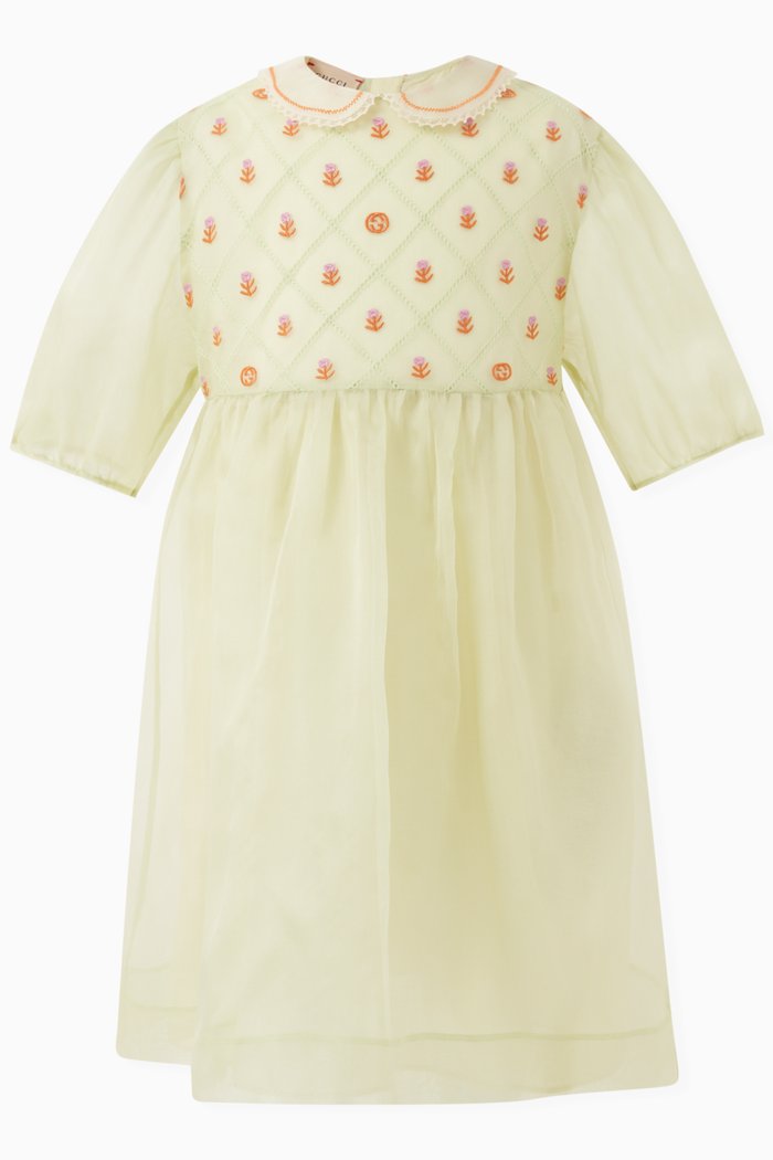 

Embroidered Dress in Silk, Green