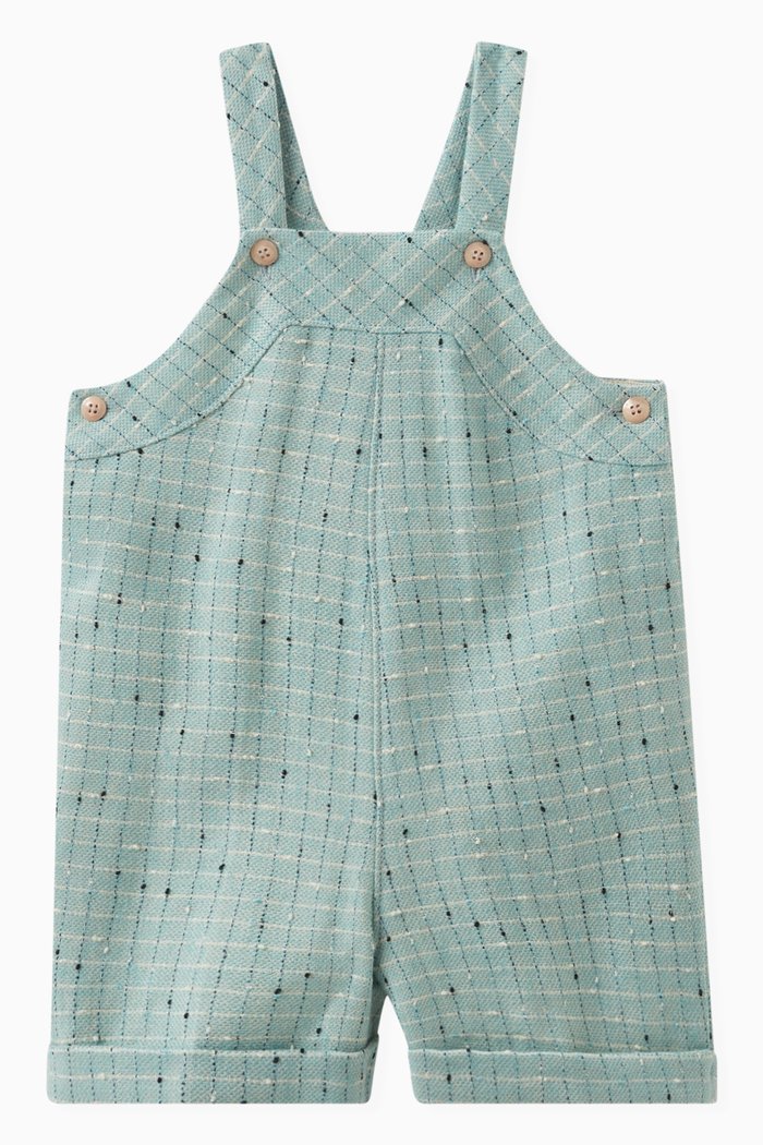 Logo-patch Overalls in Wool-jacquard, Green