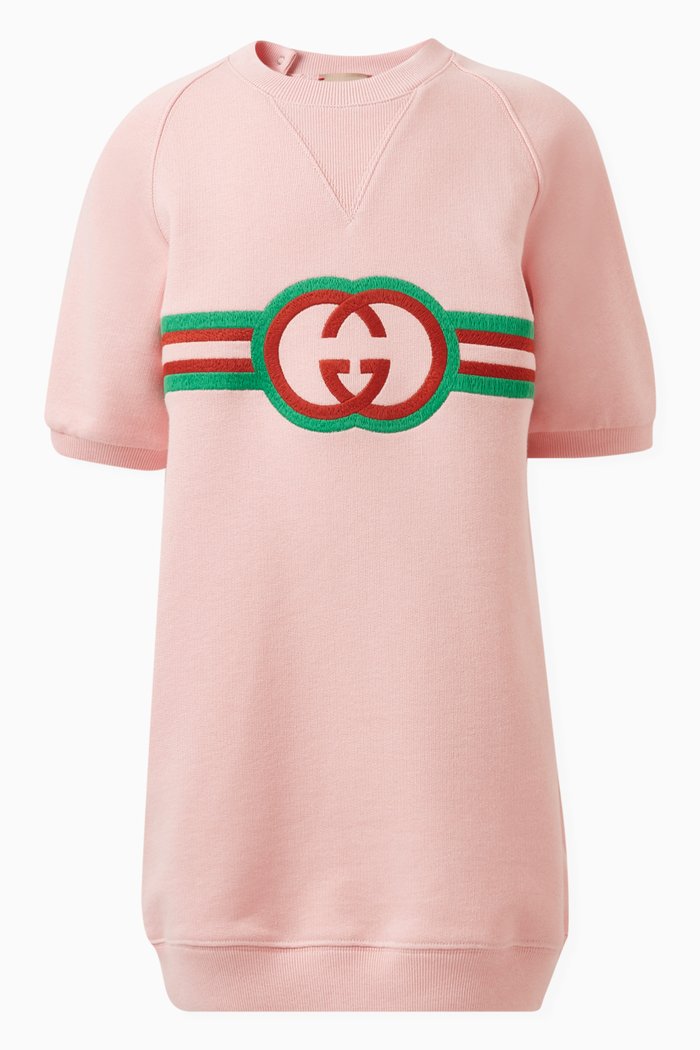 

Logo-detail Dress in Cotton, Pink