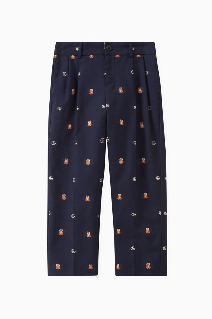 

Logo Print Trousers in Cotton blend, Blue
