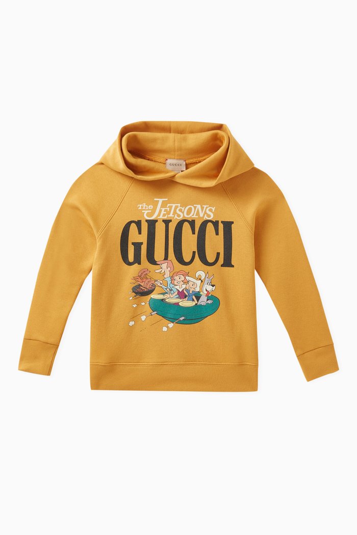

The Jetsons Print Hoodie in Felted Cotton-jersey, Orange