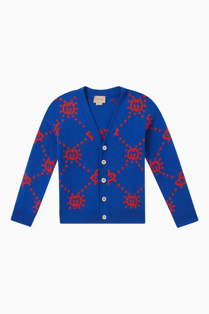 

Logo-detail Cardigan in Wool, Blue