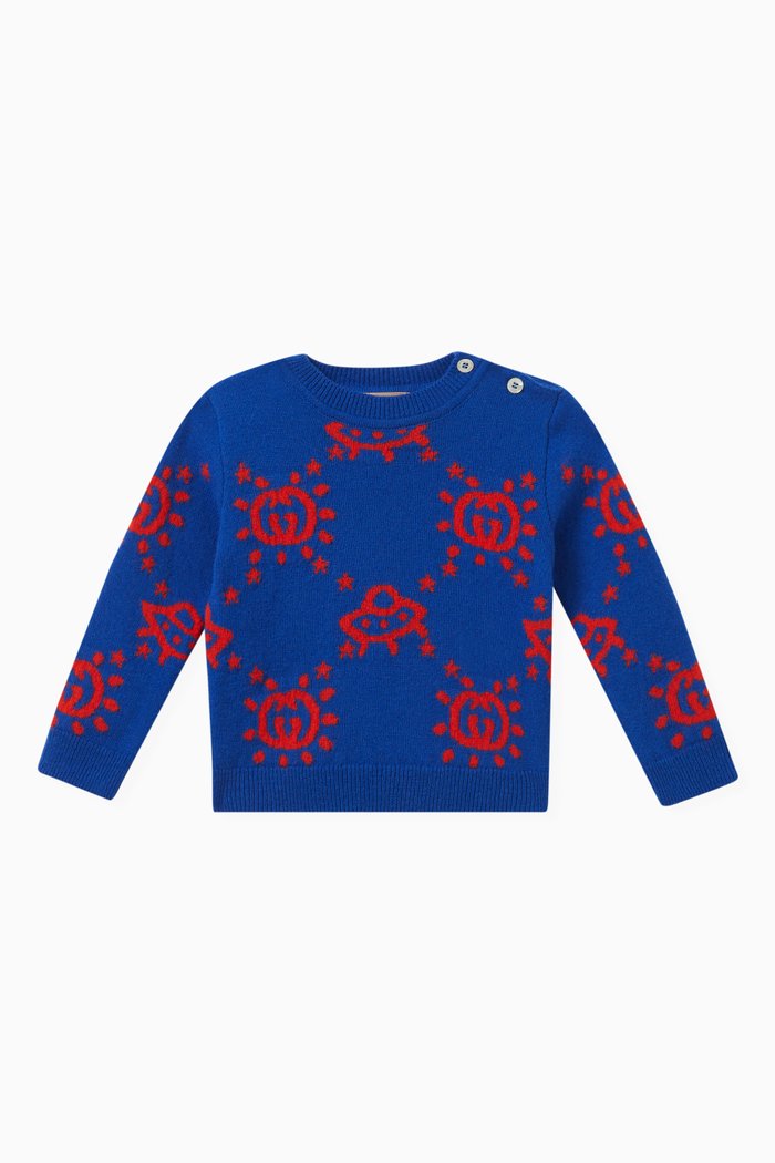 

Logo-detail Pullover in Wool, Blue