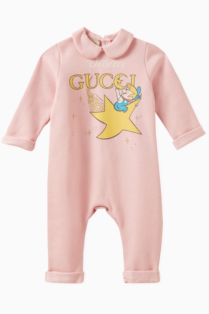 

The Jetsons Print Romper in Felted Cotton-jersey, Pink