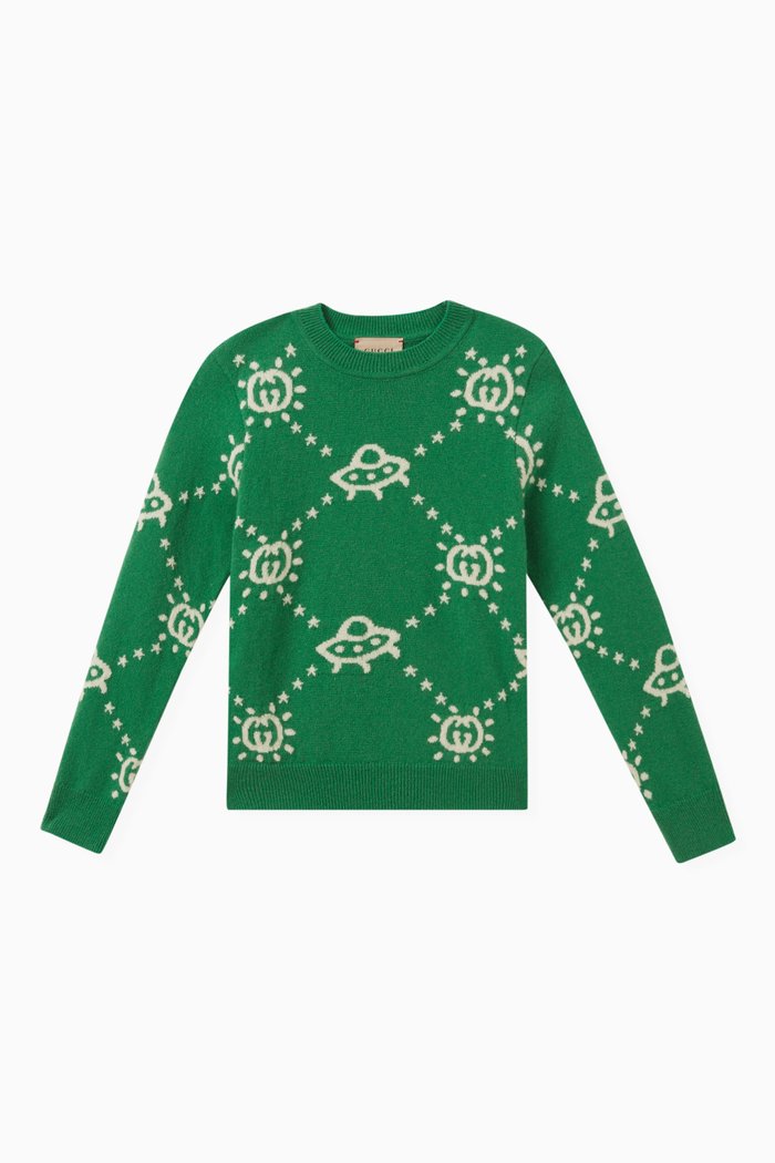 

Logo-detail Pullover in Wool, Green