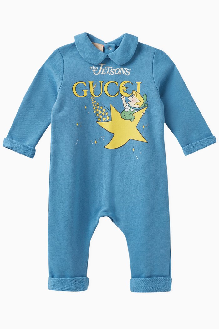 

The Jetsons Print Romper in Felted Cotton-jersey, Blue