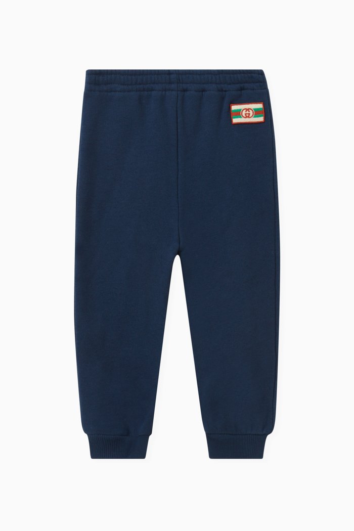 

Logo-patch Trousers in Cotton, Blue