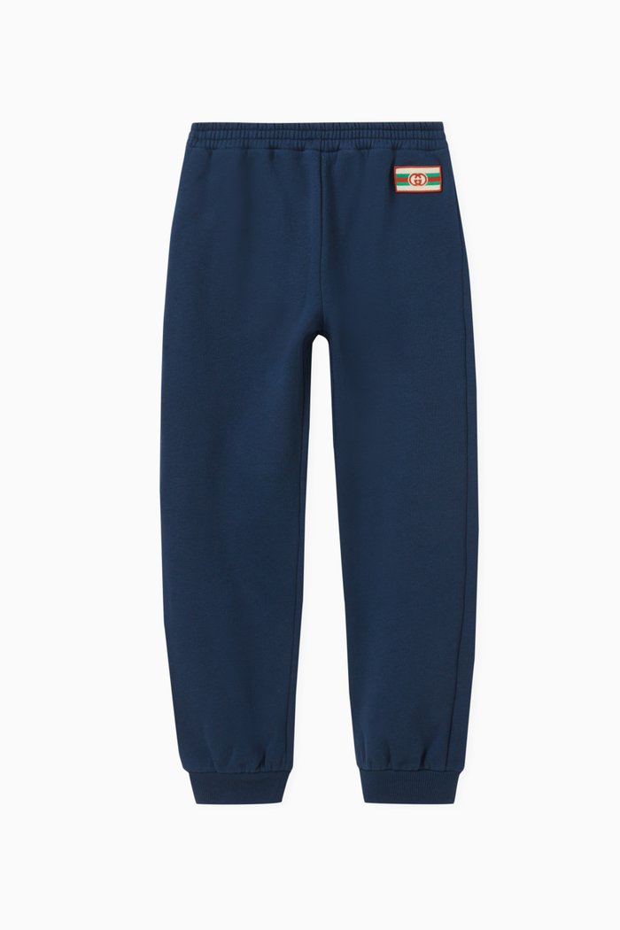 

Logo-patch Trousers in Cotton, Blue