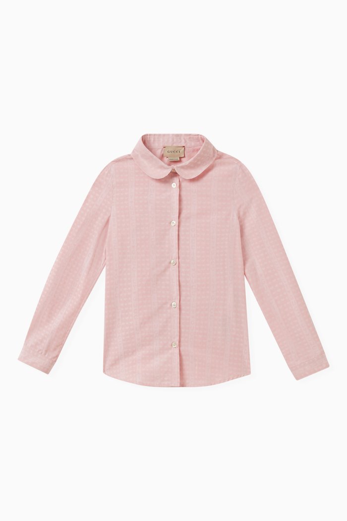 

Logo-pattern Shirt in Cotton, Pink