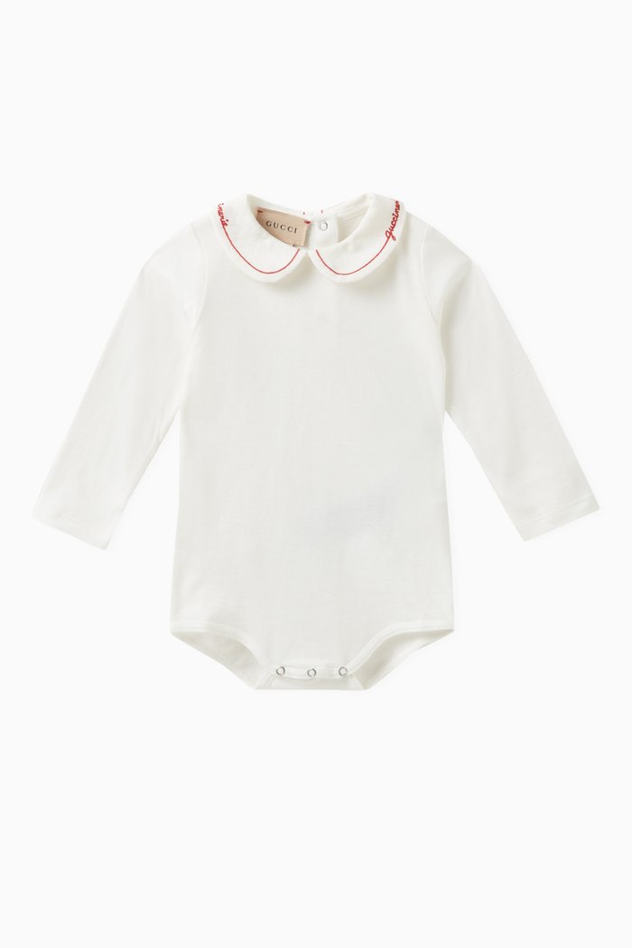 

x OshKosh B’gosh© Logo-embroidered Bodysuit in Cotton-jersey, White