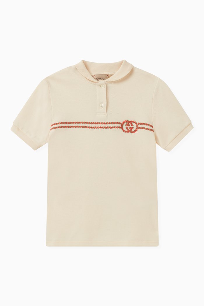 

Logo-detail Polo Shirt in Cotton, Neutral