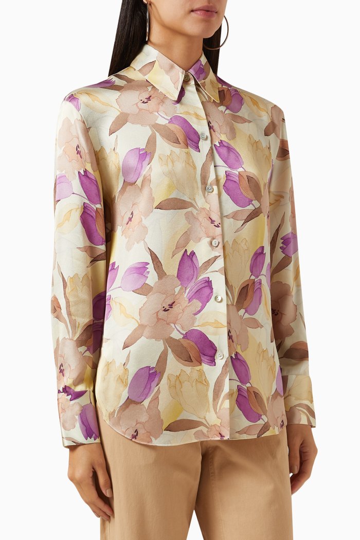 

Nouveau Magnolia Relaxed Shirt in Silk, Purple