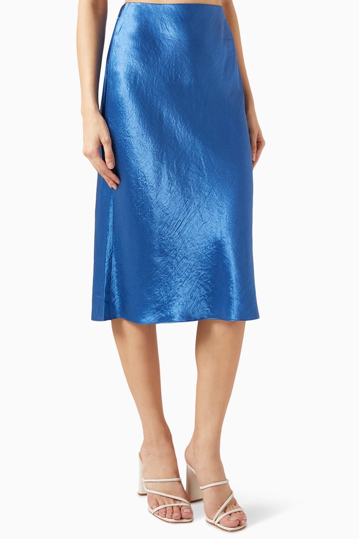 

Slip Skirt in Acetate, Blue