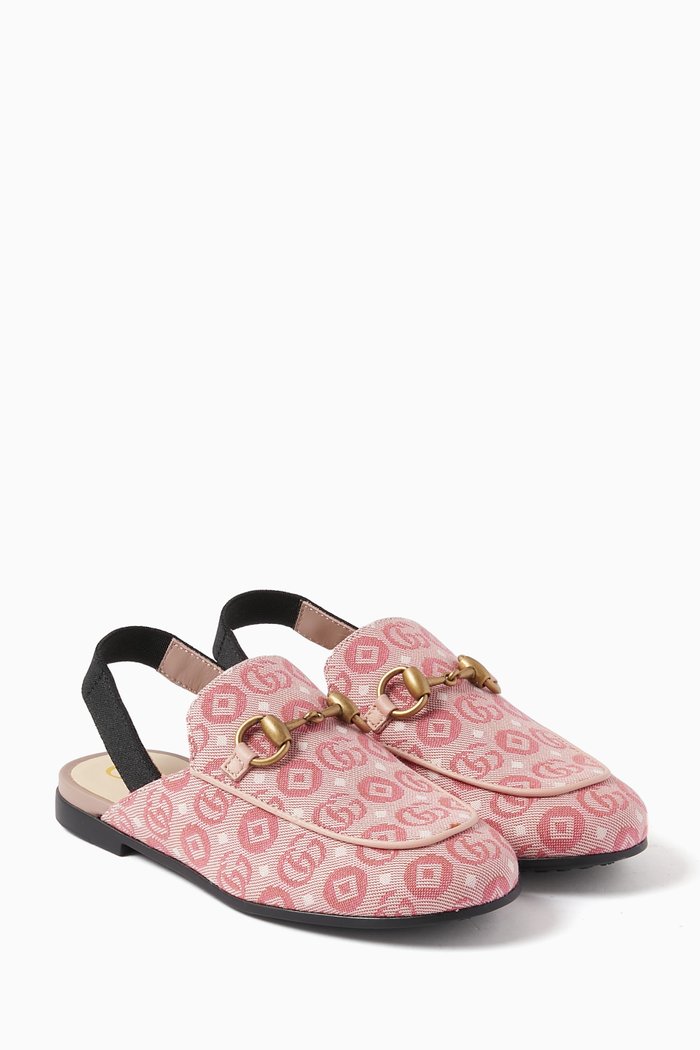 

Logo Sandals in GG Canvas, Pink