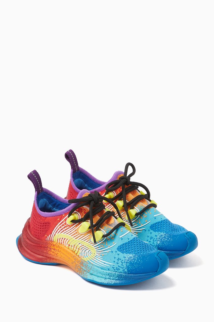 

Multicoloured Logo Sneakers in Knit Fabric, Multicolour