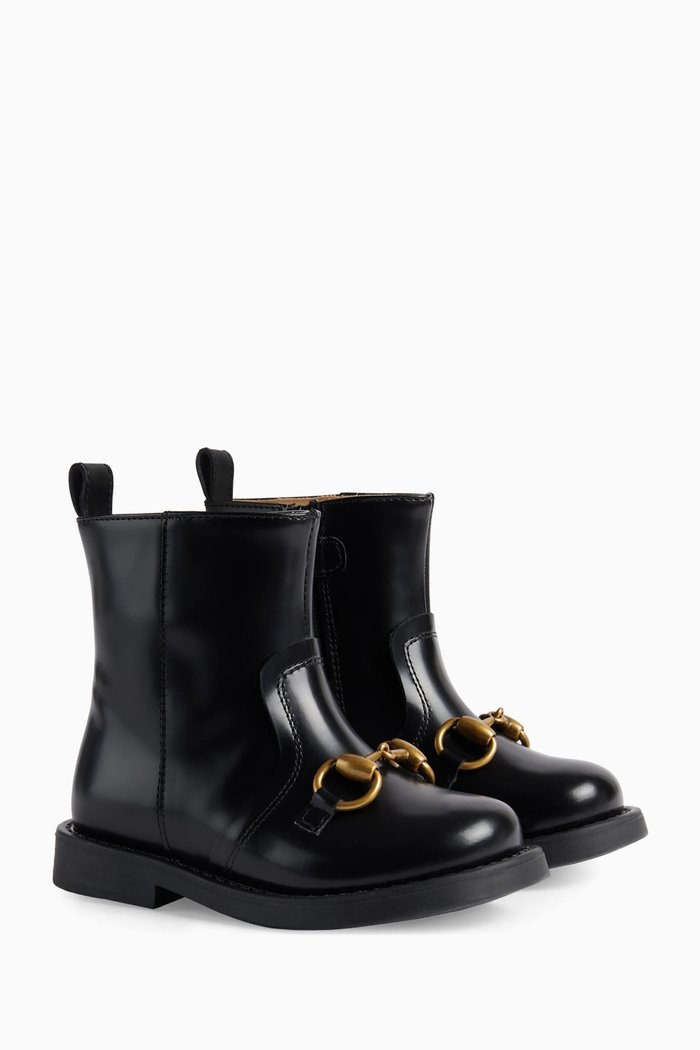 

Horsebit-detail Boots in Leather, Black