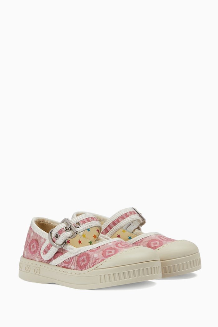 Double G Sandals in Cotton-canvas, Pink