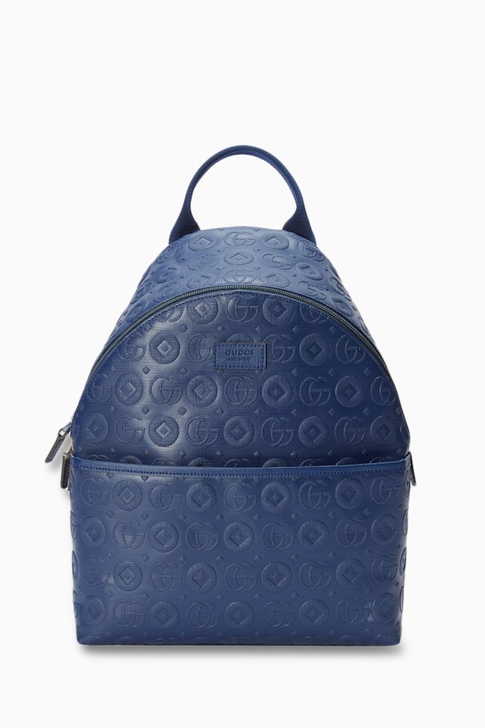 

Double G Geometric Backpack in Canvas, Blue