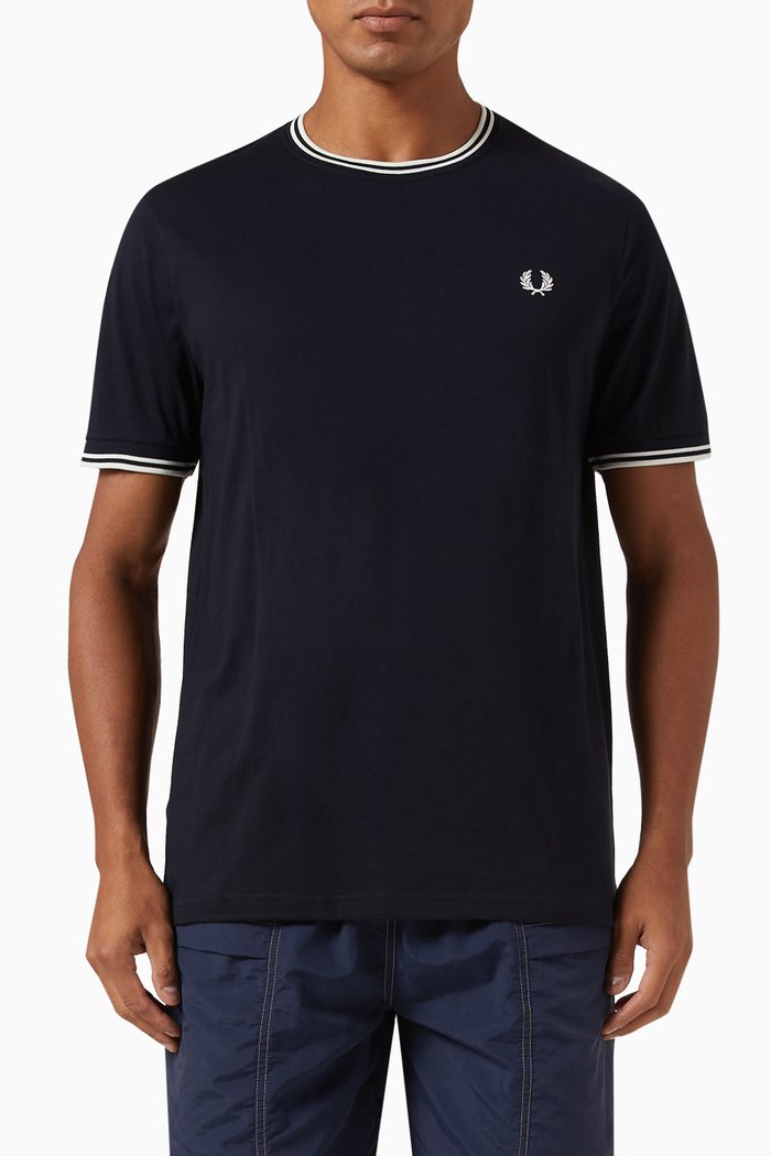 

Twin Tipped T-shirt in Cotton Jersey, Blue