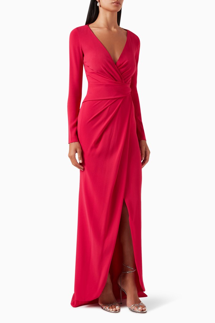 

Wrap Gown in Crepe, Pink