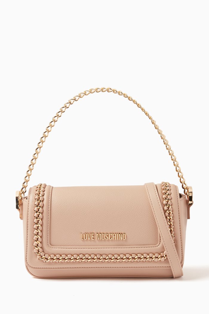 

Small Link Shoulder Bag in Faux-leather, Neutral