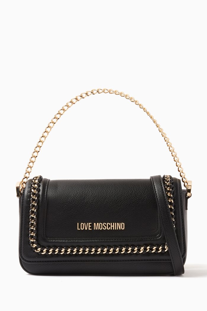 

Small Link Shoulder Bag in Faux-leather, Black