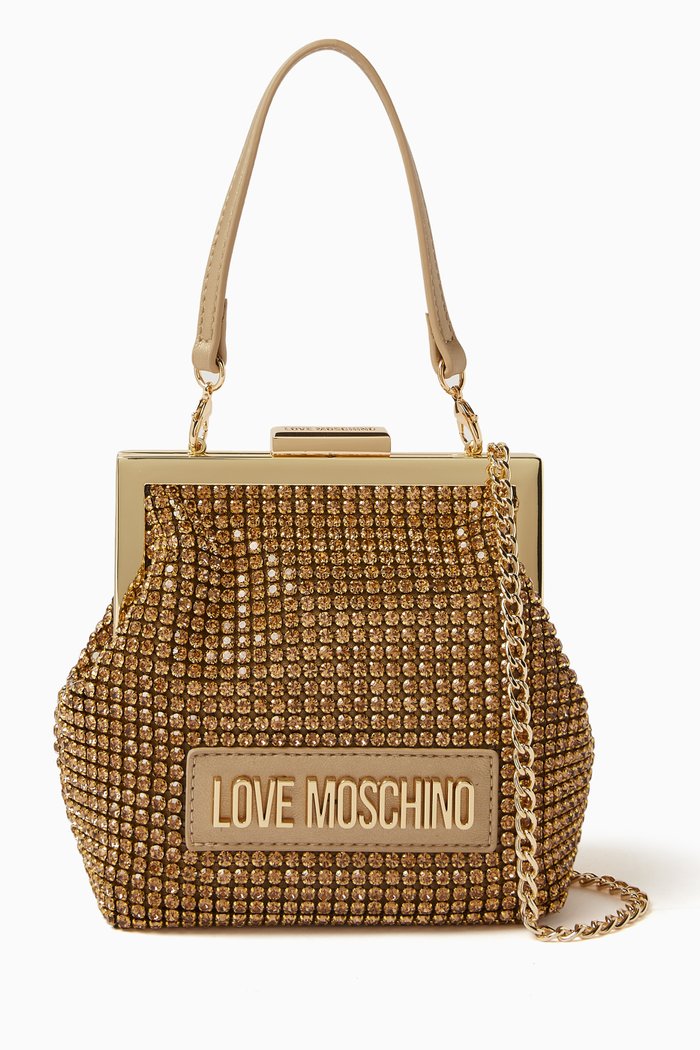 

Mini Bling Bling Bag in Crystal Mesh, Gold