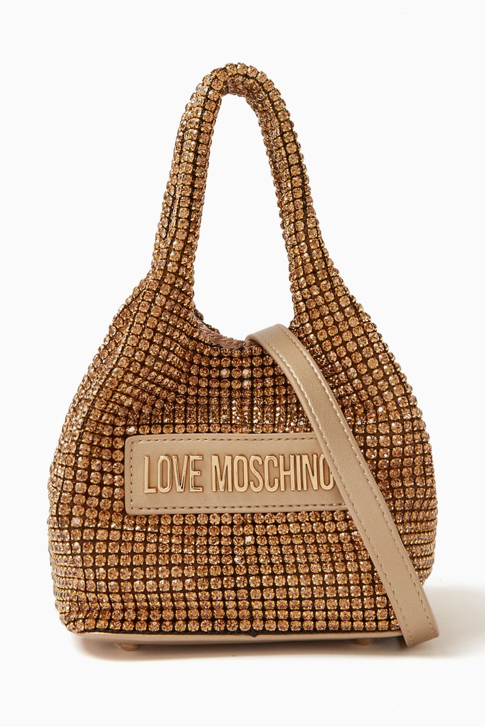 

Mini Bling Bling Tote Bag in Crystal Mesh, Gold
