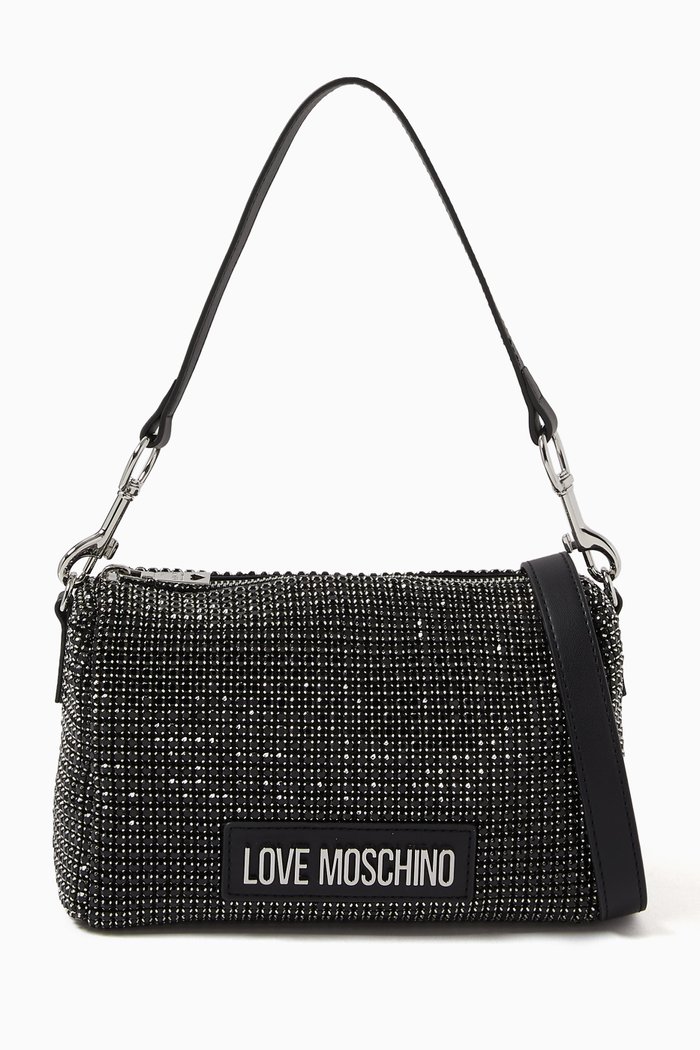 

Mini Bling Bling Shoulder Bag in Crystal Mesh, Black