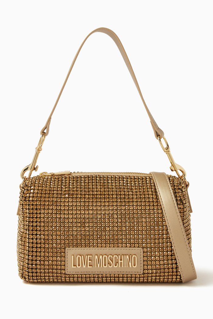 

Mini Bling Bling Shoulder Bag in Crystal Mesh, Gold