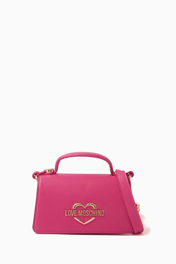 Mini Hollies Crossbody Bag in Faux Leather, Pink